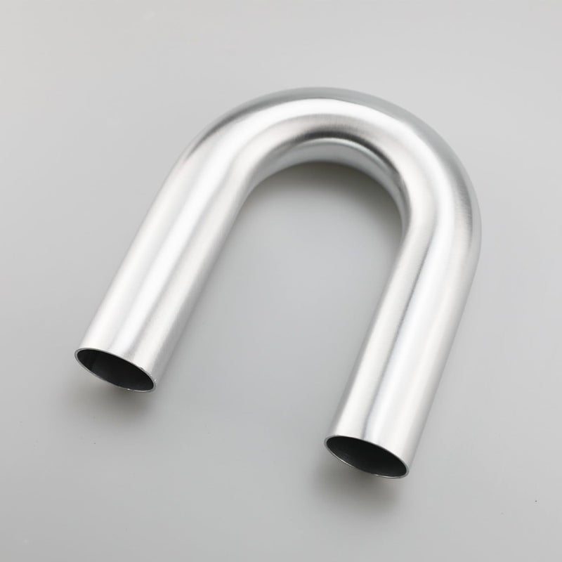 KRD PERFORMANCE 38mm (1.5") OD 180 Degree Elbow 1.5 Inch Aluminum Intercooler Pipe Air Intake Tube, Brushed Finish - Image 2